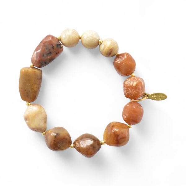 *LIMITIERT* Armband in Edelsteinoptik in Beige Braun – Bild 3