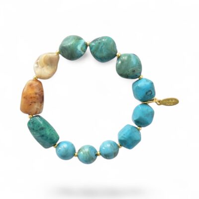 *LIMITIERT* Armband in Edelsteinoptik Türkis Braun