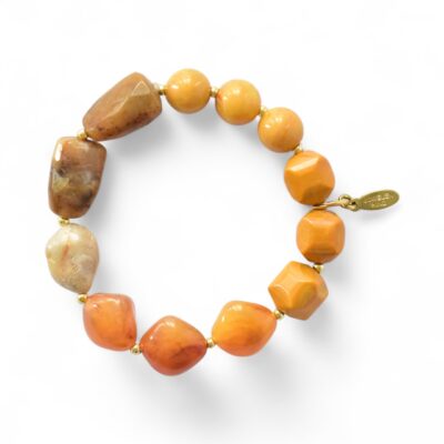 *LIMITIERT* Armband in Edelsteinoptik in Curry Gelb Braun