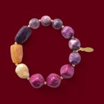 *LIMITIERT* Armband in Edelsteinoptik in LILA Berry Braun – Bild 3