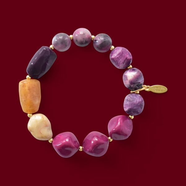 *LIMITIERT* Armband in Edelsteinoptik in LILA Berry Braun – Bild 3