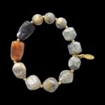 *LIMITIERT* Armband in Edelsteinoptik in Schwarz Grau Beige – Bild 2