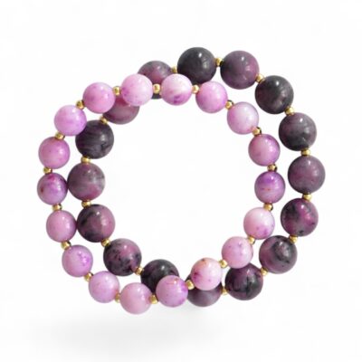 *LIMITIERT* 2er Armband Set in Edelsteinoptik LILA