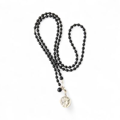 Halskette "Aida" Onyx schwarz mit Münze Coin – Bild 2