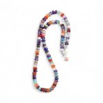 Feine Eelsteinkette aus facettierten Rondellen Aquamarin Amethyst Karneol Lapis Lazuli