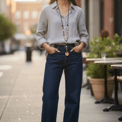 Edelstein Kette "Ama" aus hochwertigem Mosaik Jaspis, Icy Achat, vergoldetem Medaillon