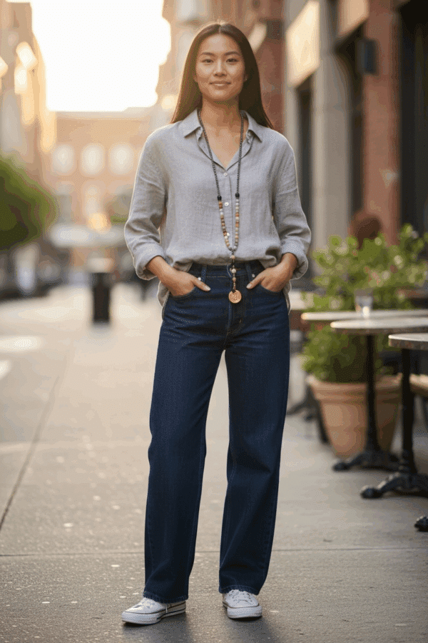 Photoroom_20251021_161457 Edelstein Kette "Ama" aus hochwertigem Mosaik Jaspis, Icy Achat, vergoldetem Medaillon – Bild 1