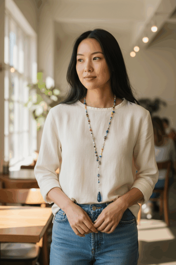 Halskette mit  Lapis Lazuli Tropfen – Bild 5