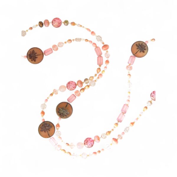 Rundhalskette Dragonfly  böhmisches Glas in Braun Rose – Bild 5