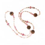 Rundhalskette Dragonfly  böhmisches Glas in Braun Rose – Bild 3