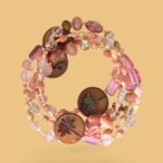 Rundhalskette Dragonfly  böhmisches Glas in Braun Rose – Bild 4