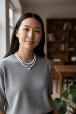 Silber XL 95cm Weiße Perlenkette Halskette "AIDA"  Schmuckstück Allrounder schliche Basiskette mit Kugel Anhänger – Bild 4