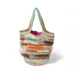 NADIA  DAFRI Paris ILKNUR M Multicolor handgefertigte Designer Handtasche Bag Luxus Eisblau / Orange / Braun UNIKAT unique