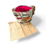 NADIA  DAFRI Paris ILKNUR M Multicolor handgefertigte Designer Handtasche Bag Luxus Eisblau / Orange / Braun UNIKAT unique – Bild 2