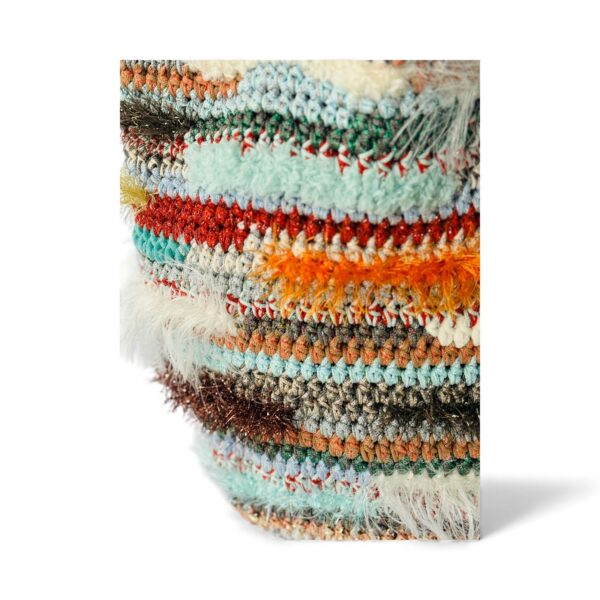 NADIA  DAFRI Paris ILKNUR M Multicolor handgefertigte Designer Handtasche Bag Luxus Eisblau / Orange / Braun UNIKAT unique – Bild 4