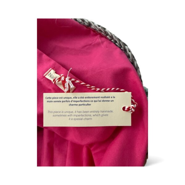 NADIA  DAFRI Paris ILKNUR M Multicolor handgefertigte Designer Handtasche Bag Luxus Eisblau / Orange / Braun UNIKAT unique – Bild 3