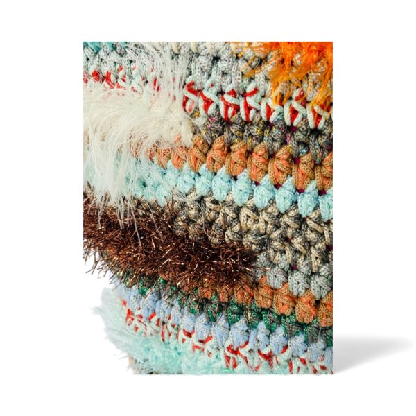 NADIA  DAFRI Paris ILKNUR M Multicolor handgefertigte Designer Handtasche Bag Luxus Eisblau / Orange / Braun UNIKAT unique – Bild 5