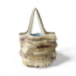 NADIA  DAFRI Paris ILKNUR M Multicolor handgefertigte Designer Handtasche Bag Luxus Weiß Beige Gold Silber Hellgrau UNIKAT unique