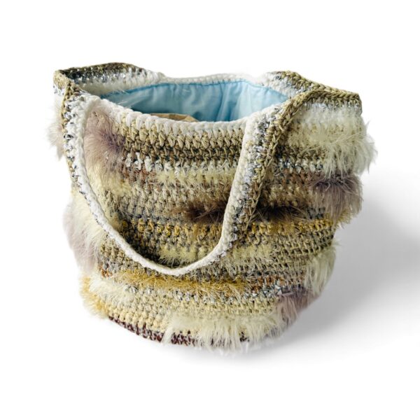 NADIA  DAFRI Paris ILKNUR M Multicolor handgefertigte Designer Handtasche Bag Luxus Weiß Beige Gold Silber Hellgrau UNIKAT unique – Bild 6