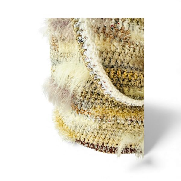 NADIA  DAFRI Paris ILKNUR M Multicolor handgefertigte Designer Handtasche Bag Luxus Weiß Beige Gold Silber Hellgrau UNIKAT unique – Bild 3