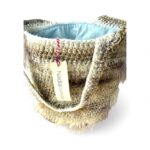 NADIA  DAFRI Paris ILKNUR M Multicolor handgefertigte Designer Handtasche Bag Luxus Weiß Beige Gold Silber Hellgrau UNIKAT unique – Bild 2