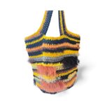 NADIA  DAFRI Paris ILKNUR M Multicolor handgefertigte Designer Handtasche Bag Luxus Schwarz Sonnengelb Schokobraun Orange UNIKAT unique – Bild 3