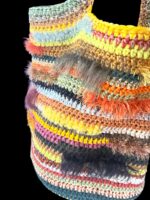 NADIA  DAFRI Paris ILKNUR L Multicolor handgefertigte Designer Handtasche Bag Luxus Schwarz Rost Grün Sonnengelb Schokobraun Orange UNIKAT unique – Bild 6