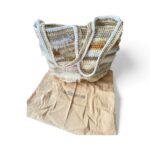 NADIA  DAFRI Paris ILKNUR L Multicolor handgefertigte Designer Handtasche Bag Luxus Weiß Vanille Taupe Beige Gold Silber Hellgrau UNIKAT unique – Bild 2