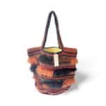 NADIA  DAFRI Paris ILKNUR L Multicolor handgefertigte Designer Handtasche Bag Luxus Dunkelbraun Schoko Kupfer Schwarz UNIKAT unique