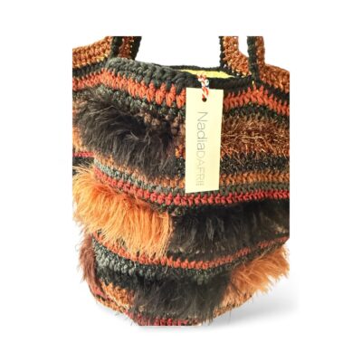 NADIA  DAFRI Paris ILKNUR L Multicolor handgefertigte Designer Handtasche Bag Luxus Dunkelbraun Schoko Kupfer Schwarz UNIKAT unique – Bild 4