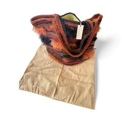 NADIA  DAFRI Paris ILKNUR L Multicolor handgefertigte Designer Handtasche Bag Luxus Dunkelbraun Schoko Kupfer Schwarz UNIKAT unique – Bild 6