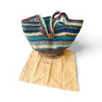 NADIA  DAFRI Paris FERIHA Bag Large L Multicolor handgefertigte Designer Handtasche Bag Luxus MARINE, Blau, Aquamarin, Türkis, Beige, Taupe, Schokobraun UNIKAT unique – Bild 4