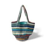 NADIA  DAFRI Paris FERIHA Bag Large L Multicolor handgefertigte Designer Handtasche Bag Luxus MARINE, Blau, Aquamarin, Türkis, Beige, Taupe, Schokobraun UNIKAT unique – Bild 3