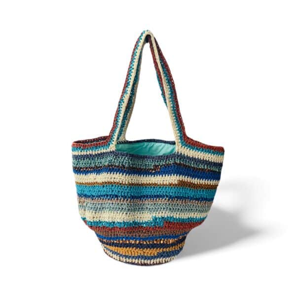 NADIA  DAFRI Paris FERIHA Bag Large L Multicolor handgefertigte Designer Handtasche Bag Luxus MARINE, Blau, Aquamarin, Türkis, Beige, Taupe, Schokobraun UNIKAT unique – Bild 3