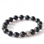 Edelstein - Armband aus Onyx & Silber Ornament Kugel 925er Silber große Kugeln