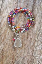 One of a kind `Einzelstück - Kette Jaderondelle mit Bergkristall Buddha, Silber, Zirkonia