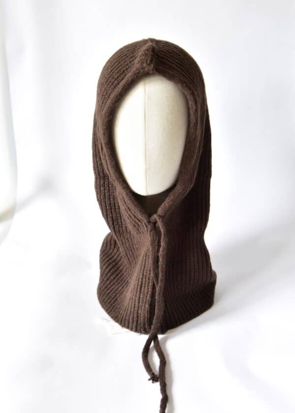 Trendige Grobstrick Schalmütze als Mütze & Schal tragbar  – Warme & Weiche Mütze Schal für Damen/Herren Schokobraun – Bild 1