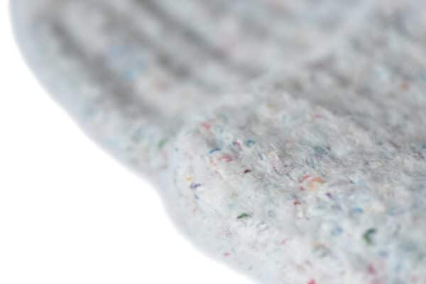 Kuschelige Kaschmir Woll Melange Mütze Strickmütze - Grobstrick - Beanie mit großem Umschlag weiß – Bild 5