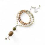 Halskette "Olivenholz" Jaspis in Olivgrün Braun – Bild 2