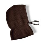 Trendige Grobstrick Schalmütze als Mütze & Schal tragbar  – Warme & Weiche Mütze Schal für Damen/Herren Schokobraun – Bild 3