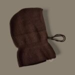 Trendige Grobstrick Schalmütze als Mütze & Schal tragbar  – Warme & Weiche Mütze Schal für Damen/Herren Schokobraun – Bild 2