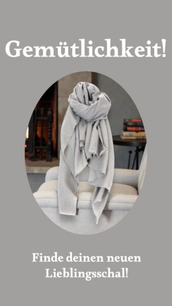 Leicht Gewebter Kaschmir Wollschal – Warmer & Leichter Schal für Damen/Herren, 200×60 cm Hellgrau – Bild 3