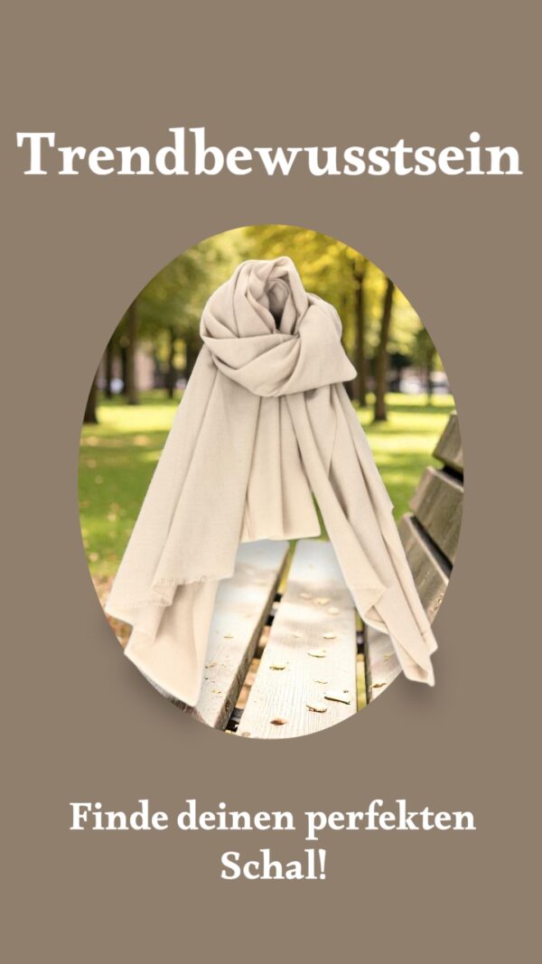 Leicht Gewebter Kaschmir Wollschal – Warmer & Leichter Schal für Damen/Herren, 200×60 cm Beige – Bild 4