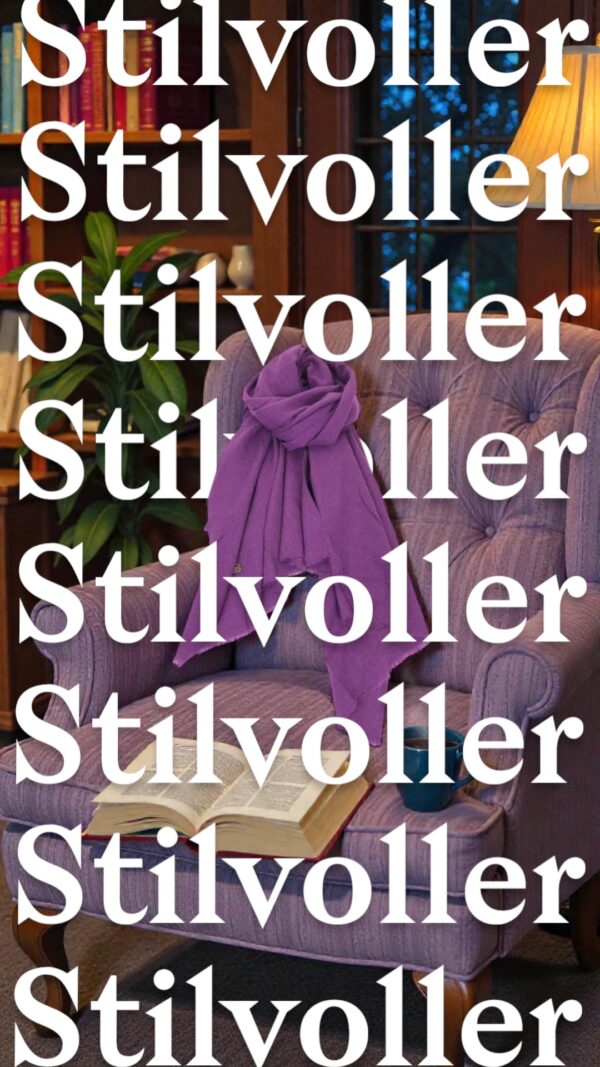 Leicht Gewebter Kaschmir Wollschal – Warmer & Leichter Schal für Damen/Herren, 200×60 cm Lila – Bild 3