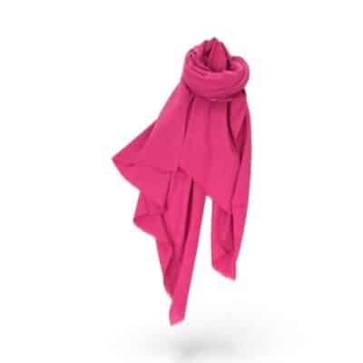 leicht Gewebter Kaschmir Wollschal – Warmer & Leichter Schal für Damen/Herren, 200×60 cm Fuchsia