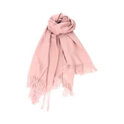 Dicht Gewebter Kaschmir Wollschal mit Fransen – Warmer & Weicher Schal für Damen/Herren, 200×80 cm altrosa