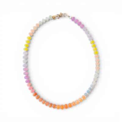 Kurzkette "Flowery" aus Jaderondellen