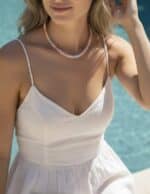 Kurzkette "Flowery" aus Jaderondellen – Bild 2