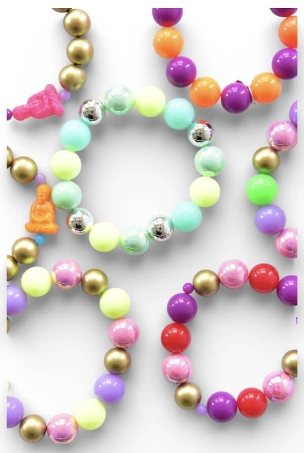 Buddha Armband Gold und Neon – Bild 3