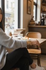 Zauberhaftes Armband 5 Farben Röhrchen Armband mit Muschelkernperlen Gold – Bild 2